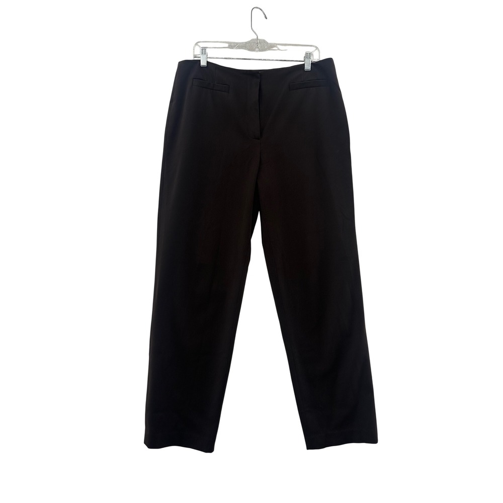 Talbots Dress Pants Women 16 Brown Excellent Stretch Straight Leg High Rise